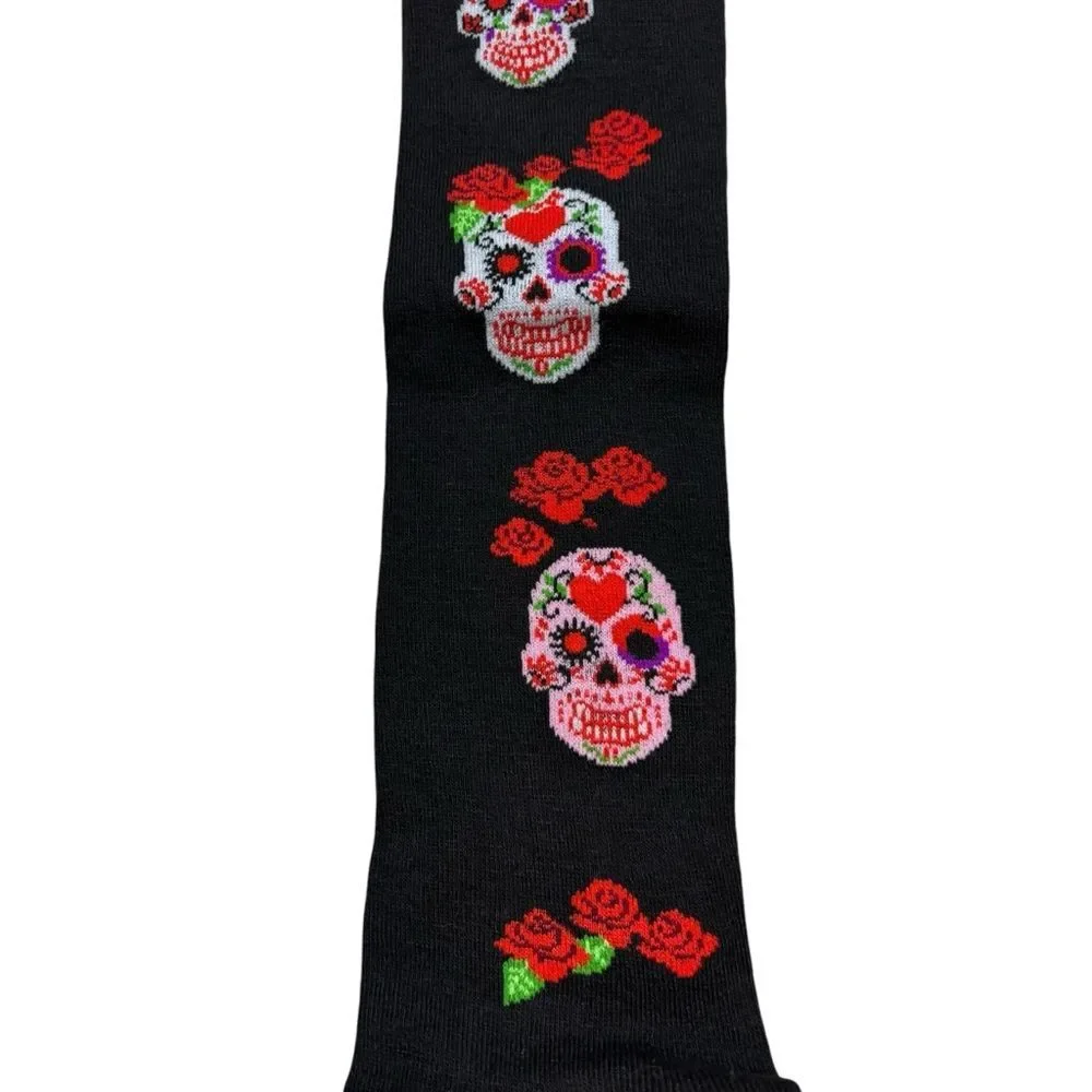 Brand new in Package Ladies Novelty‎ Knee High Day of the Dead Skull Socks